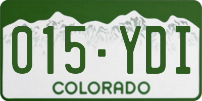 CO license plate 015YDI