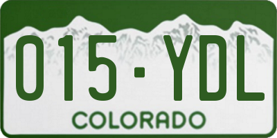 CO license plate 015YDL