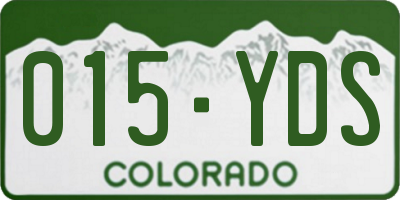 CO license plate 015YDS