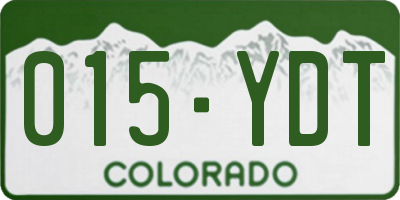 CO license plate 015YDT
