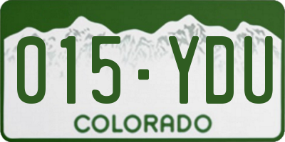 CO license plate 015YDU