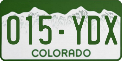 CO license plate 015YDX