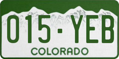 CO license plate 015YEB