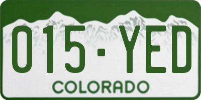 CO license plate 015YED