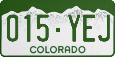 CO license plate 015YEJ