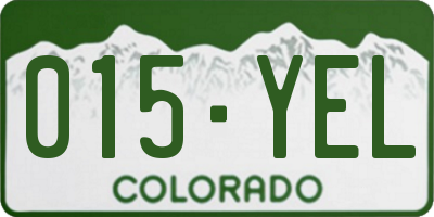 CO license plate 015YEL