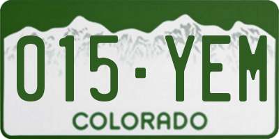 CO license plate 015YEM
