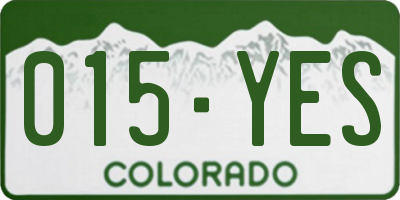 CO license plate 015YES