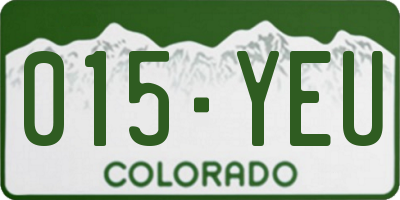CO license plate 015YEU