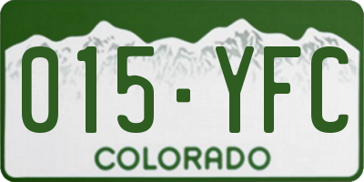 CO license plate 015YFC
