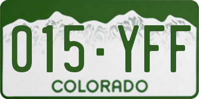 CO license plate 015YFF