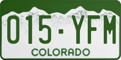 CO license plate 015YFM