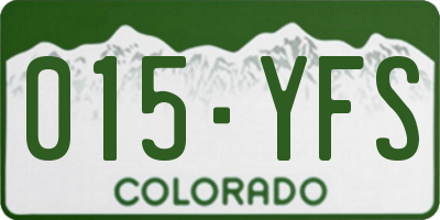 CO license plate 015YFS
