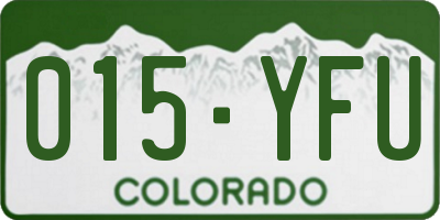CO license plate 015YFU
