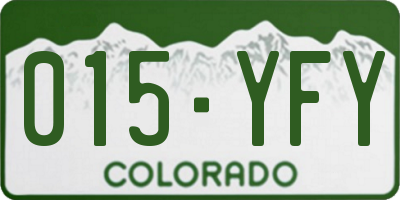 CO license plate 015YFY