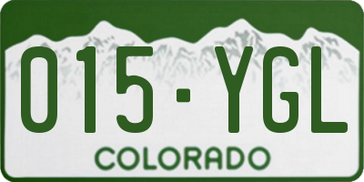 CO license plate 015YGL