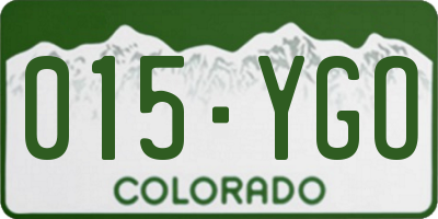CO license plate 015YGO