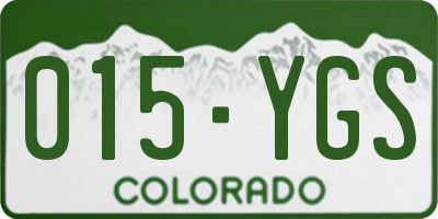 CO license plate 015YGS