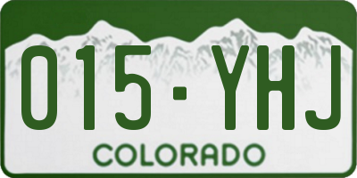 CO license plate 015YHJ