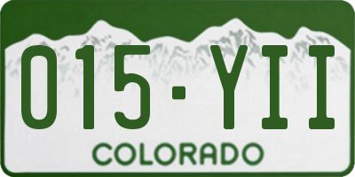 CO license plate 015YII