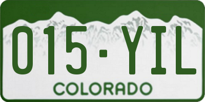 CO license plate 015YIL