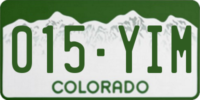 CO license plate 015YIM