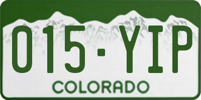 CO license plate 015YIP