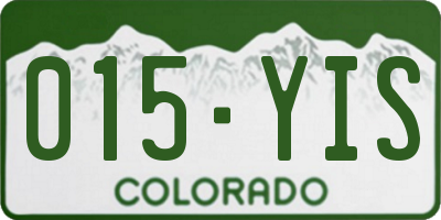 CO license plate 015YIS