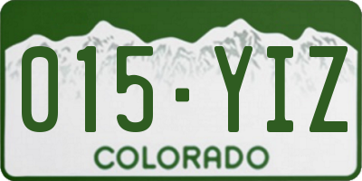 CO license plate 015YIZ