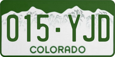 CO license plate 015YJD
