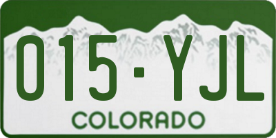 CO license plate 015YJL