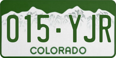 CO license plate 015YJR
