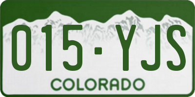 CO license plate 015YJS