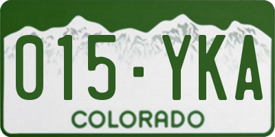 CO license plate 015YKA