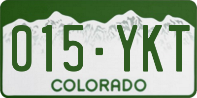 CO license plate 015YKT