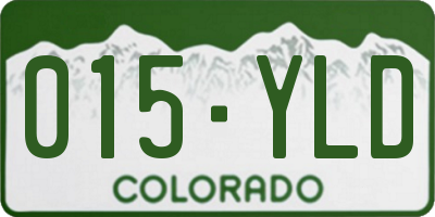 CO license plate 015YLD