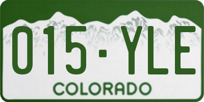 CO license plate 015YLE