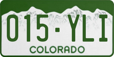 CO license plate 015YLI