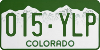 CO license plate 015YLP