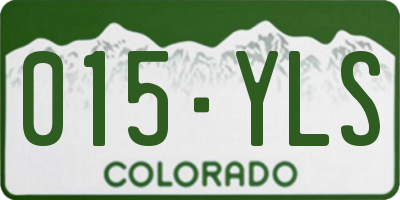 CO license plate 015YLS