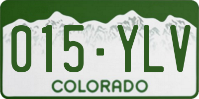 CO license plate 015YLV