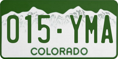 CO license plate 015YMA