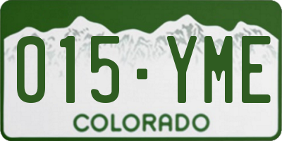 CO license plate 015YME