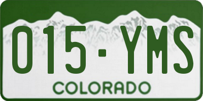 CO license plate 015YMS