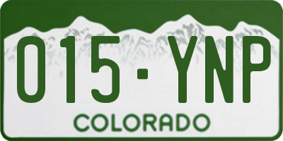 CO license plate 015YNP