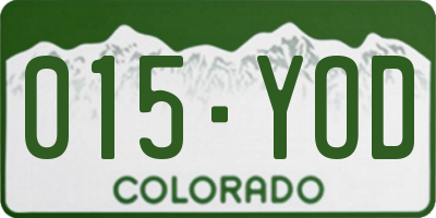 CO license plate 015YOD