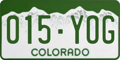CO license plate 015YOG