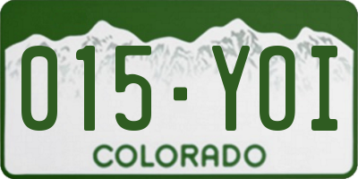 CO license plate 015YOI