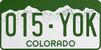 CO license plate 015YOK
