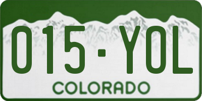 CO license plate 015YOL